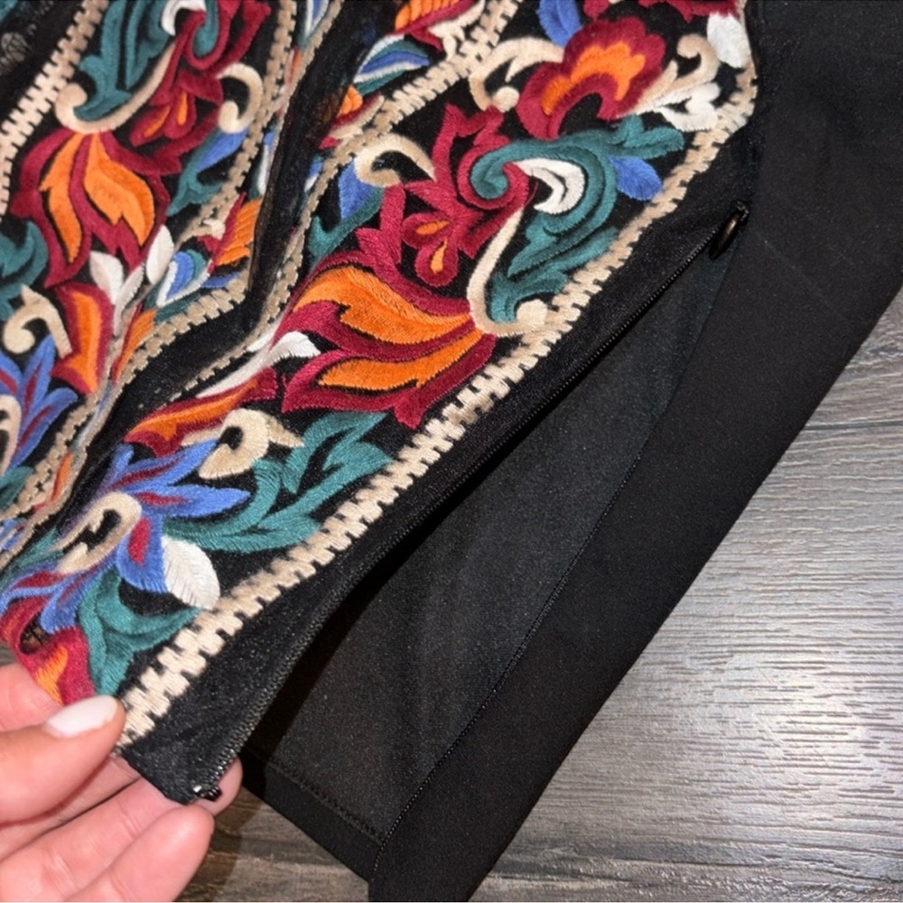 Anthropologie NEW Eva Franco Florence Embroidered Corset Top Size XS Black/Multi - Picture 8 of 12
